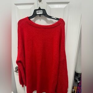 Crown & Ivy Vibrant Red Crew Neck Sweater